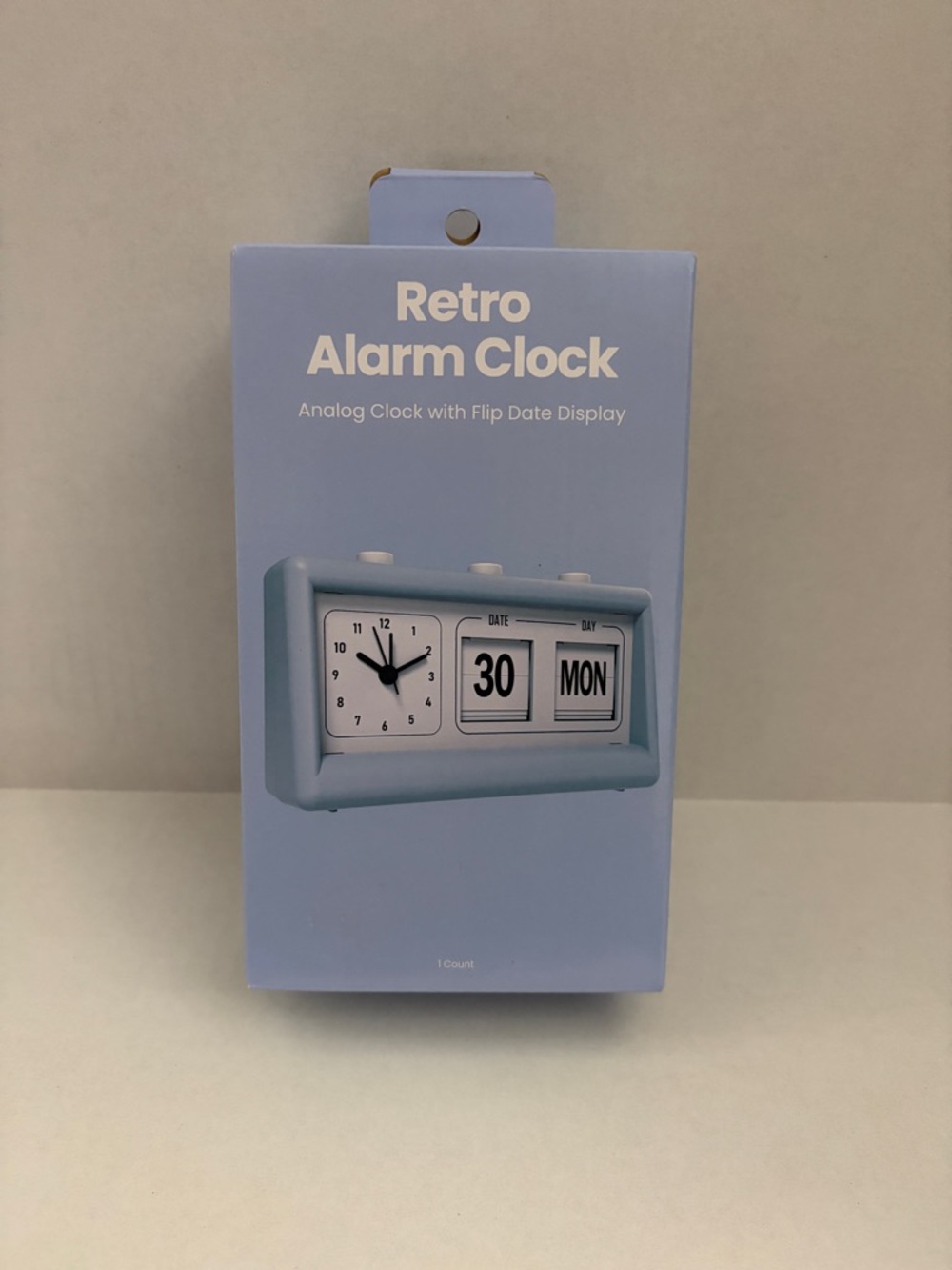 Etro Alarm Clock - Light Blue Analog Flip Date Display